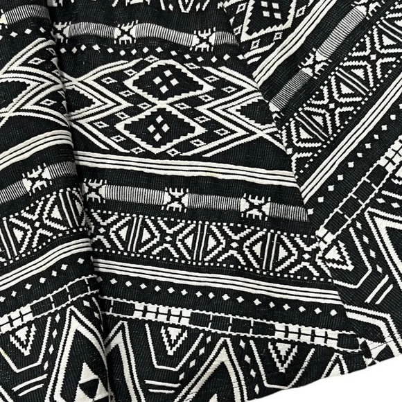 H&M Black Grometric Print Mini Skater Dress M - Picture 2 of 4